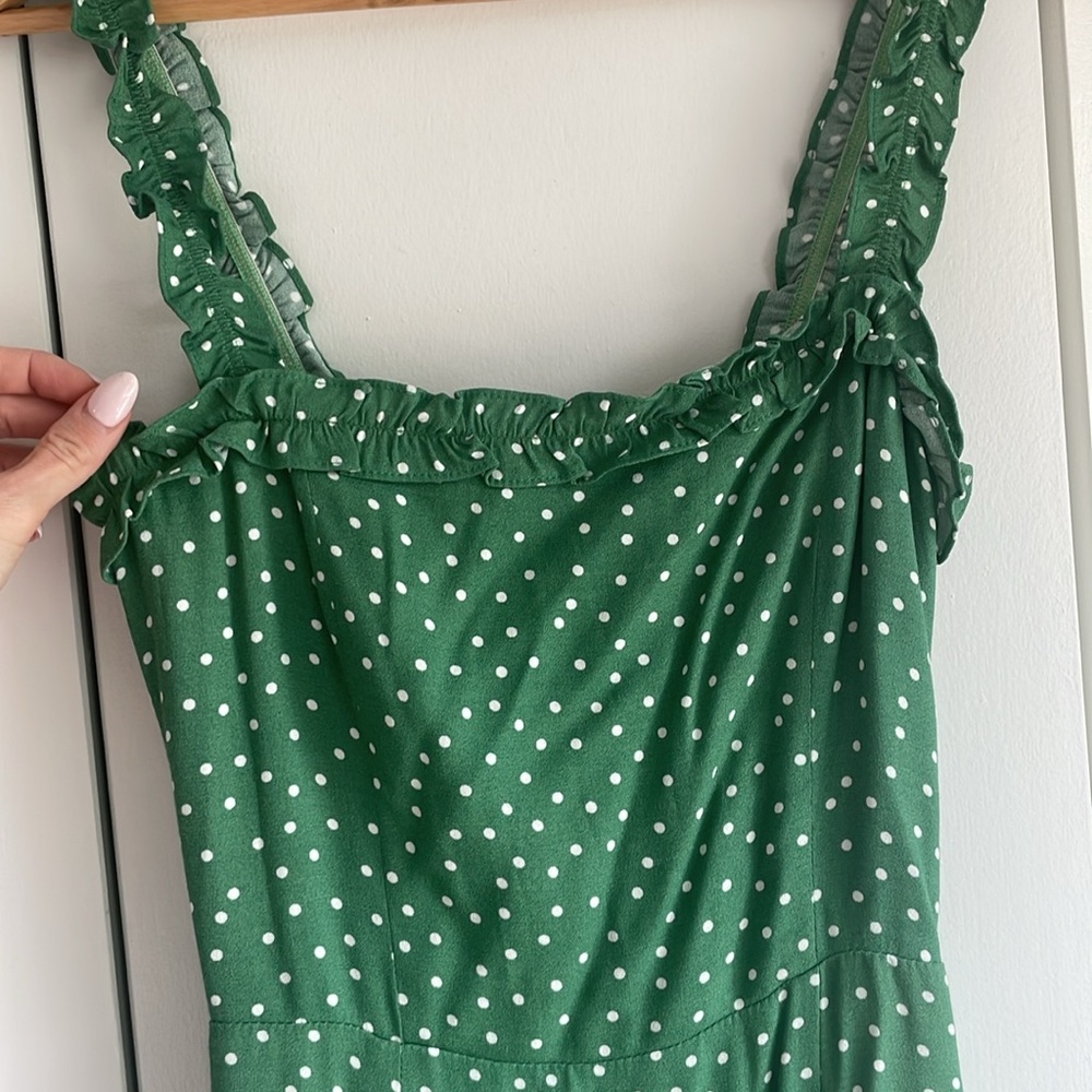 Reformation Green Midi Sundress with Spaghetti Straps - Picture 4 of 8